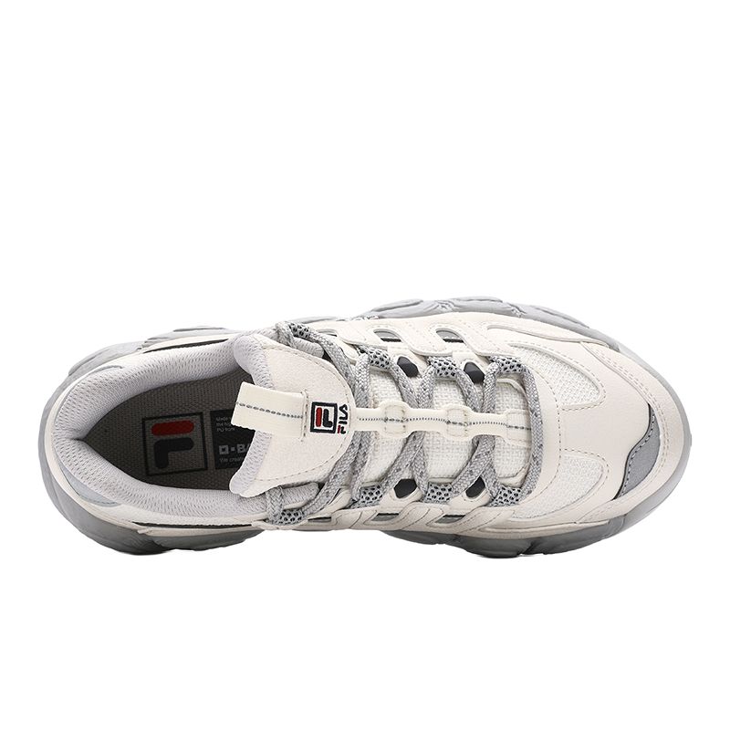 FILA Croissant Comfortable Fashion Durable Low-Top Running Shoes Women sneaker White Gray F12W441102FWA