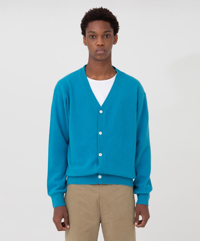 Brownyard Cashmere V-Neck Cardigan, Blue