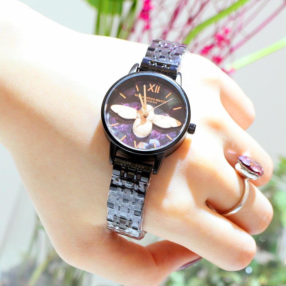 Counter French Niche Watch Women'S Fashion Bee Imported Movement Steel Belt Quartz Waterproof Tide Watch