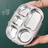 Large Stainless Steel Lunch Box with Lid and Soup Bowl, Insulated Meal Tray for Students and Office Workers