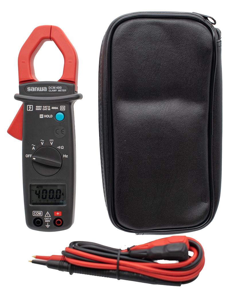 Elektroměr Sanwa Klešťové kleště Sanwa DCM-400 Průměr/velikost vodiče 25 mm/10 × 34 mm