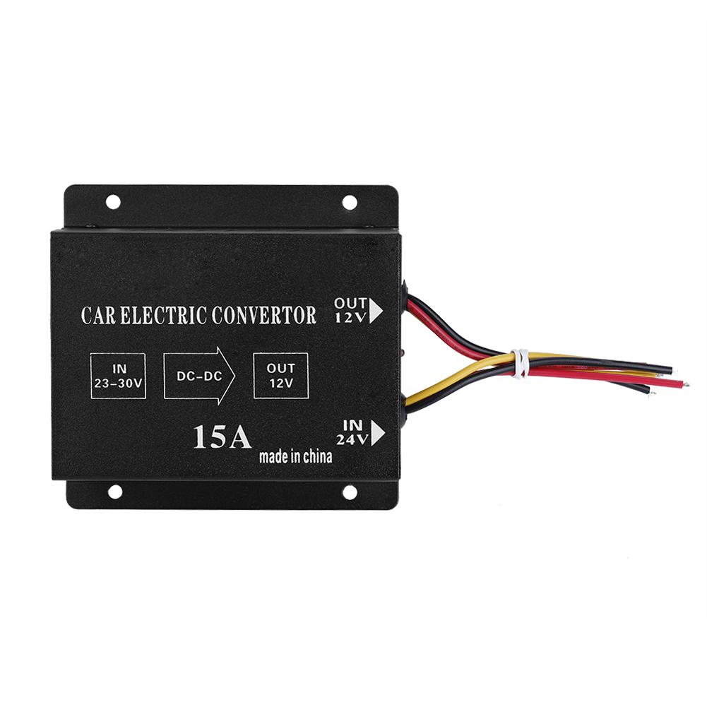 

Автомобільний Вантажний 15A 180W DC 24V на 12V Перетворювач Живлення Електричний Знижувач Напруги Понижуючий Трансформатор