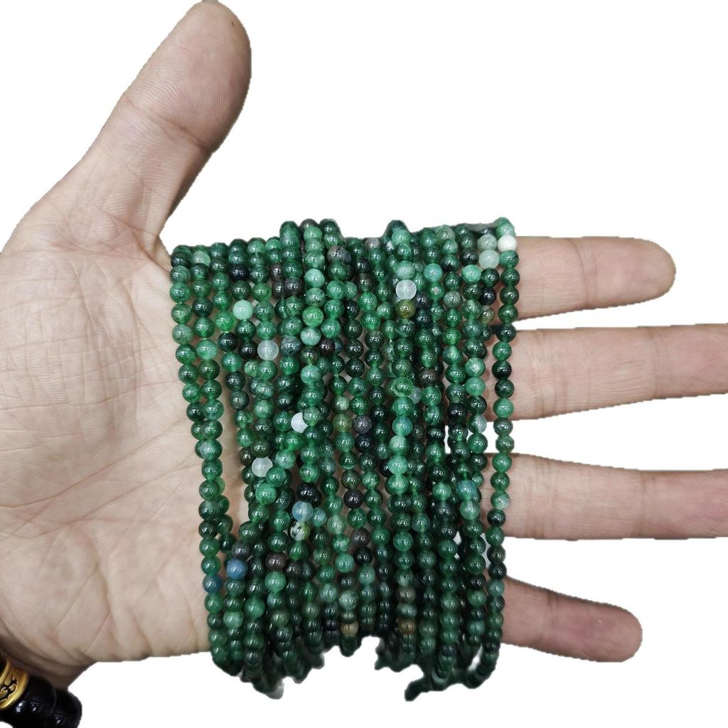 Natural Green Mica Round Beads 4-10mm for DIY Bracelet Jewelry Making