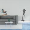 Elegant Horse And Golfer Resin Figurine Modern Fengshui Desktop Ornament Unique Sculpture for Living