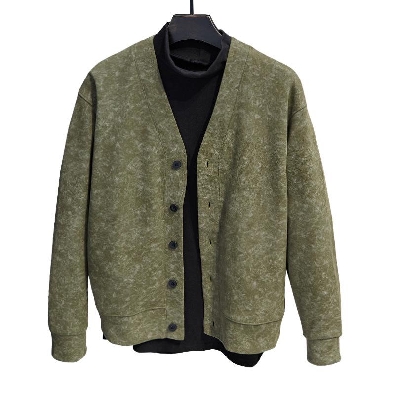 Men's Plus Size V-Neck Knit Cardigan - Autumn Business Casual Top