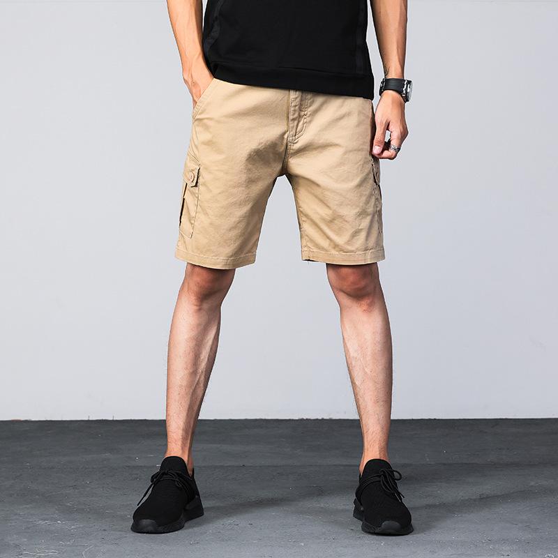 Summer New Loose Straight Leg Men'S Workwear Five Quarter Pants Breathable Men'S Shorts Youth Multi Pocket Shorts