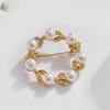 Damen Perlenbrosche Korsage Schmuck Exquisite Kleiderdekoration Blätter Broschen Anstecknadeln Modeaccessoire Kleider Ornament