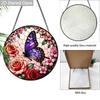 1pc 2D Flat Wildflower Stained Glass Suncatcher, 6.3/7.87 Inch Flower Buttery Stained Glass Suncatcher, Window Hanging, Home, Garden Windocw Decor