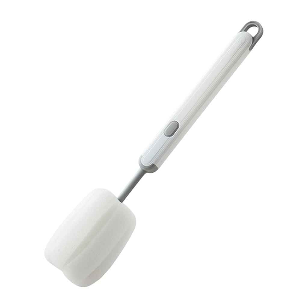Rotating Sponge Bottle Brush for Cleaning Baby Bottles and Narrow Containers with 360 Degree No Dead Angle Cleaning Function and Soft Durable Bristles