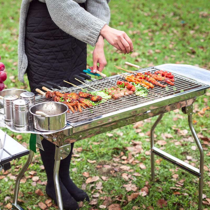 Портативный угольный BBQ гриль из нержавеющей стали