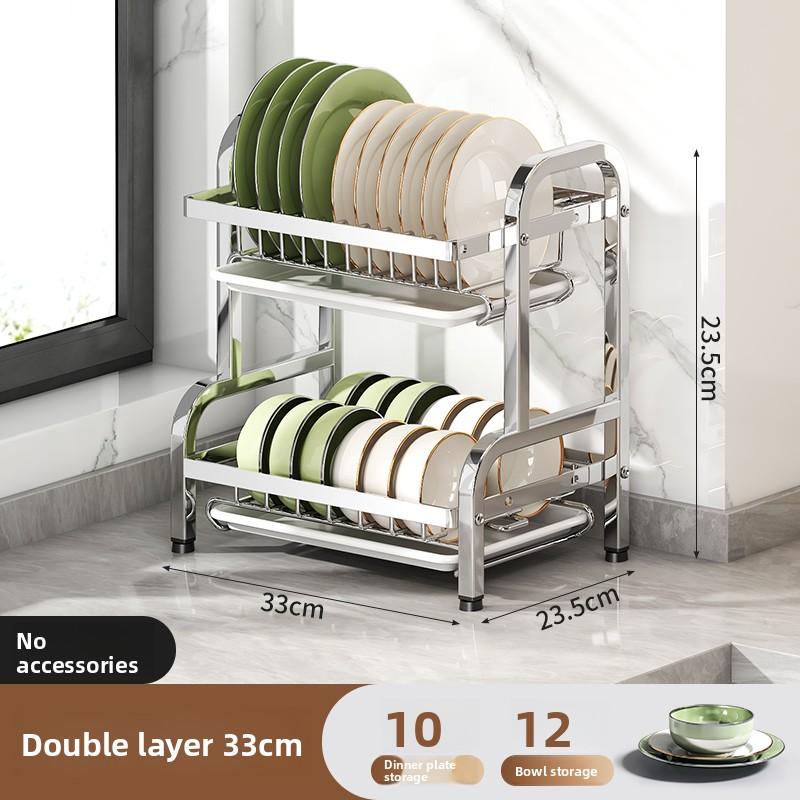 stainless steel Dish Dryer RackCompact Kitchen Dish RackScreeper SetLarge Rust Proof Dish Screeper With Utensils Holder 10380₽