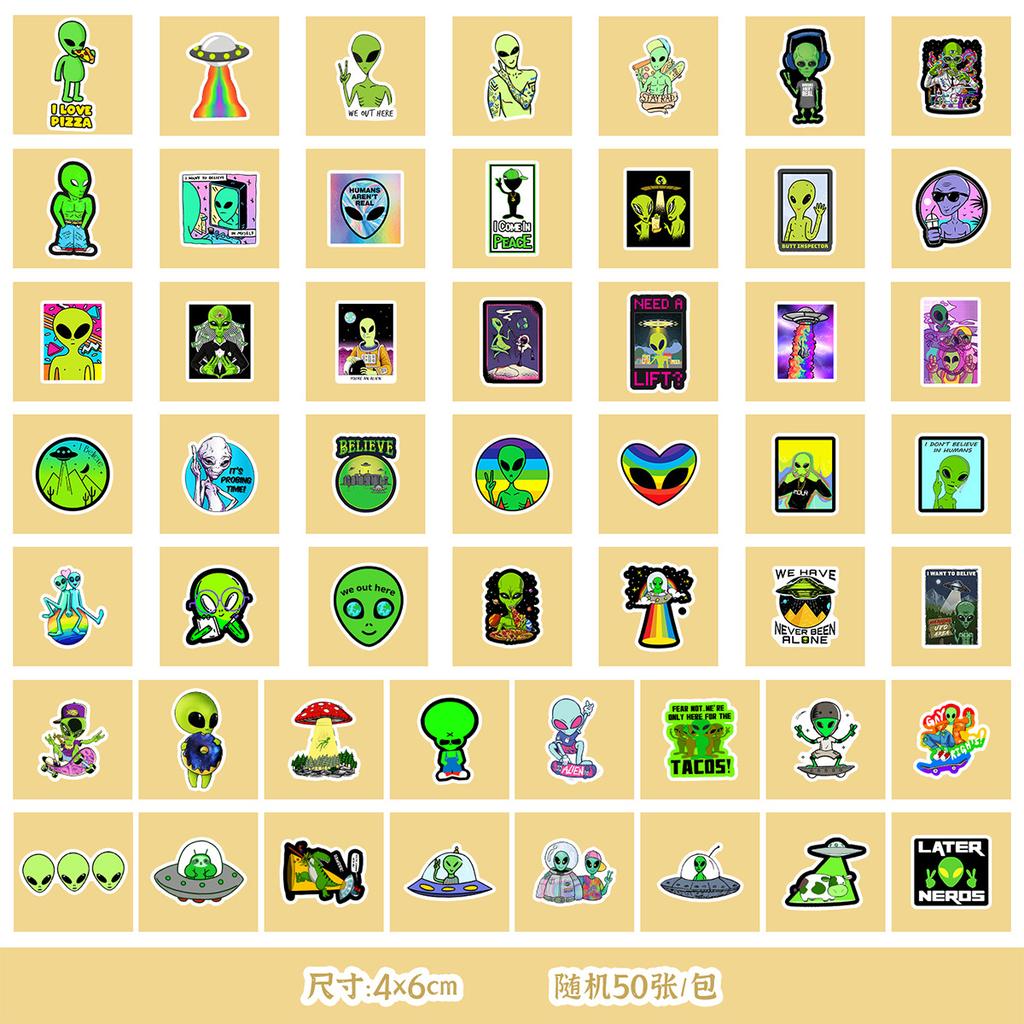 50/100 Cosmic Starry Sky Astronaut Stickers Mobile Water Cup Waterproof Decorative Stickers Children's Hand Account Stickers