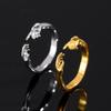 Creative Two Hands Shape Open Adjustable Ring Minimalist Unique Statement Finger Ornament for Women Daily Fashion Matching Jewelry