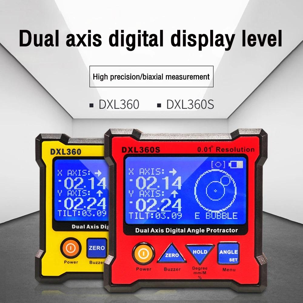Digital Protractor Inclinometer DXL360S/DXL360 Angle Ruler Elevation Meter Dual Axis Level Measure Box for Precision Measurement