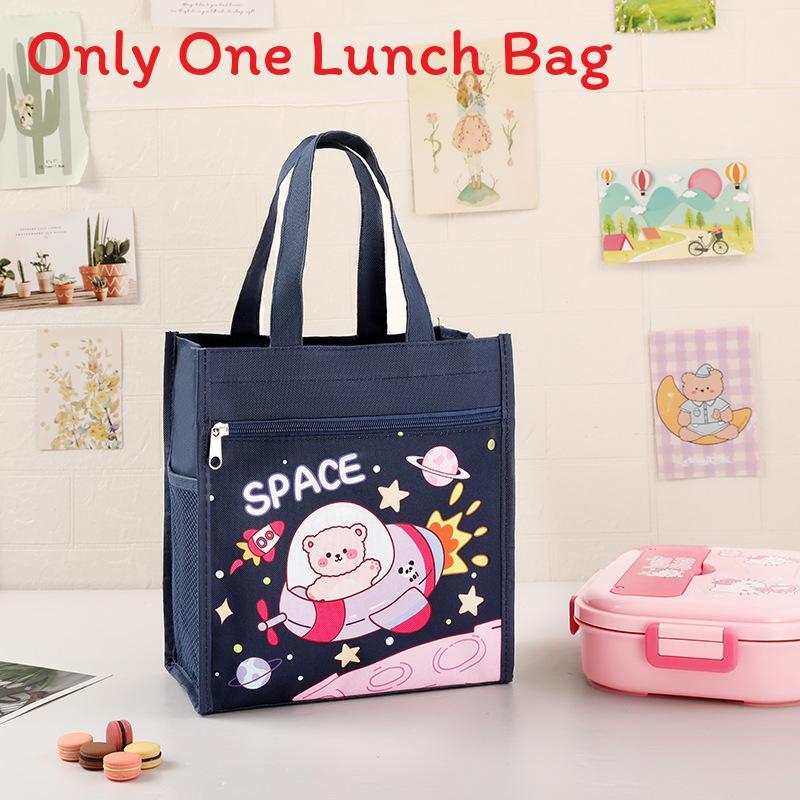 Kids Portable Canvas Lunch Box With Material For School And Outdoor Use