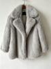 Autumn and winter new fur coat feeling suit collar imitation fox fur coat large size
