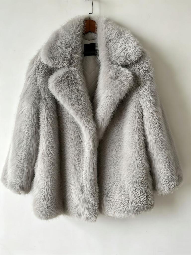 Autumn and winter new fur coat feeling suit collar imitation fox fur coat large size