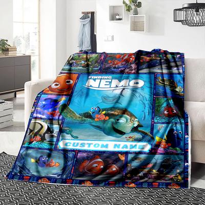 Custom Name Nemo Adventure Blanket for Couch & Bed, Plush Cozy Fuzzy Blanket Super Soft & Warm Blankets for Fall and Winter. 0908214
