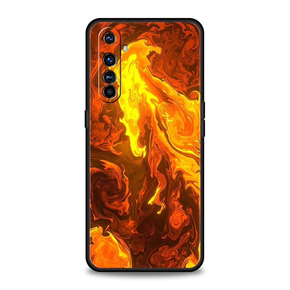 Flame Pattern Phone Case For Realme 13 12 10 9 8 7 GT3 GT5 GT2 Pro Plus 5G C21 C25 C35 GT Neo 2 3 3T 5 Cover