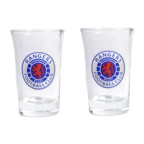 Rangers FC Wordmark Crest 40ml Shot Glass (Pack of 2) rosso/blu