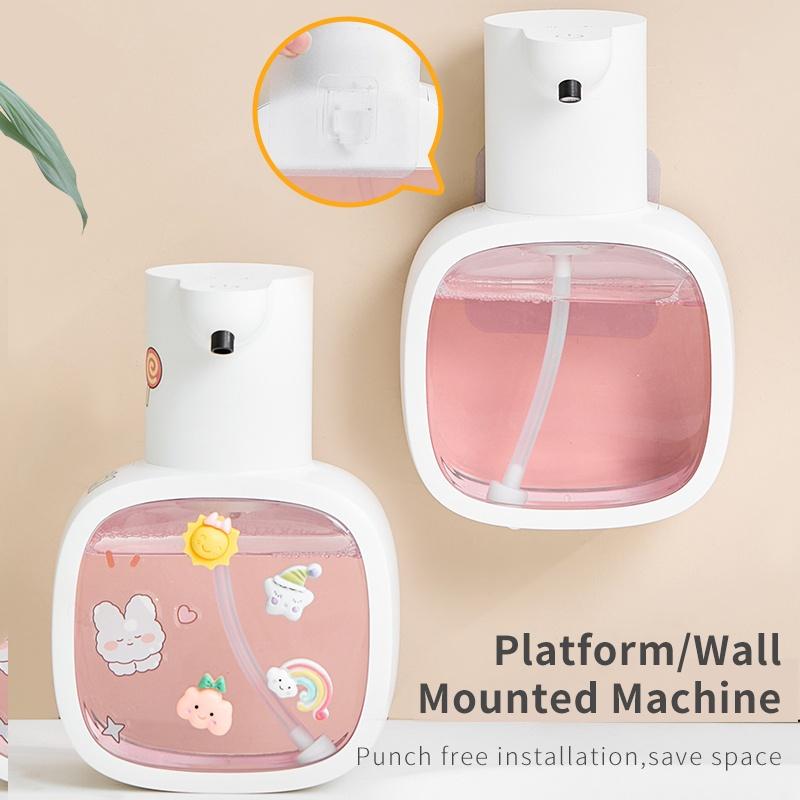 Distributeur de Savon Mousse Automatique - Capteur Sans Contact, Alimenté par USB/Batterie, Organisateur Mains Libres pour Salle de Bain & Cuisine avec Débit de Mousse Réglable