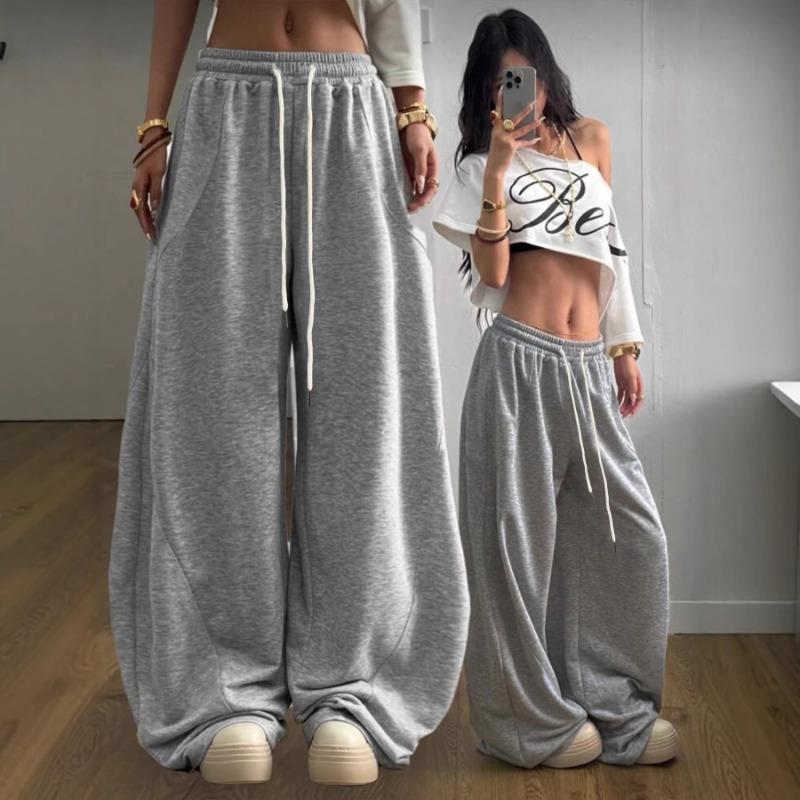 Herbst Winter High Waist Kordelzug Weite HosenÜbergroße Baggy Jogginghosen mit Taschen