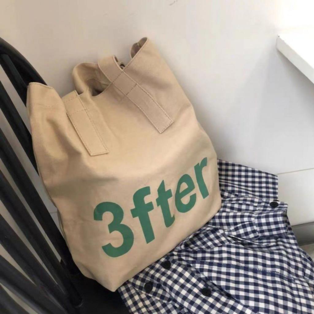 Canvas Tragetasche Schlichte Studentenumhängetasche mit hoher Kapazität mit versteckter Tasche für Frauen 3FTER