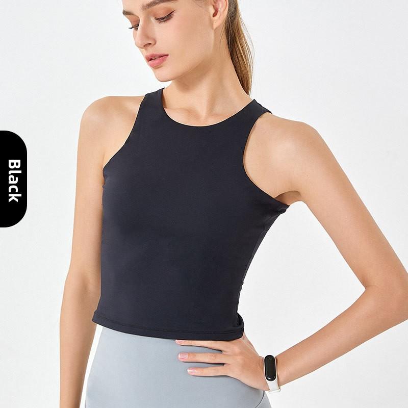 Dámské sportovní tielko na jógu s kulatým výstřihem a bez rukávů