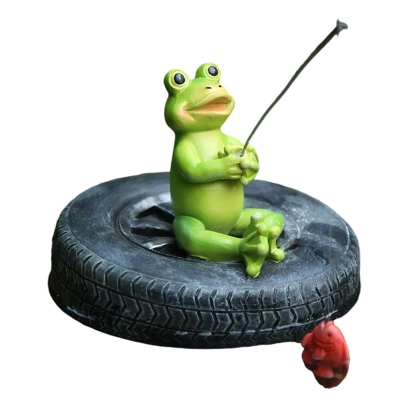 

Realistic Floating Frogs Figurine Resins Animal Miniature Statue Outdoor Garden Pond Balconies Decoration Ornament