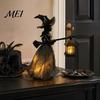 Hexenform Licht Halloween Lampe Dekoration, Gotisch Laterne haltendes Licht, Gruselige Batteriebetriebene Dekoration für Zuhause Büro Veranda Betrieben Nacht