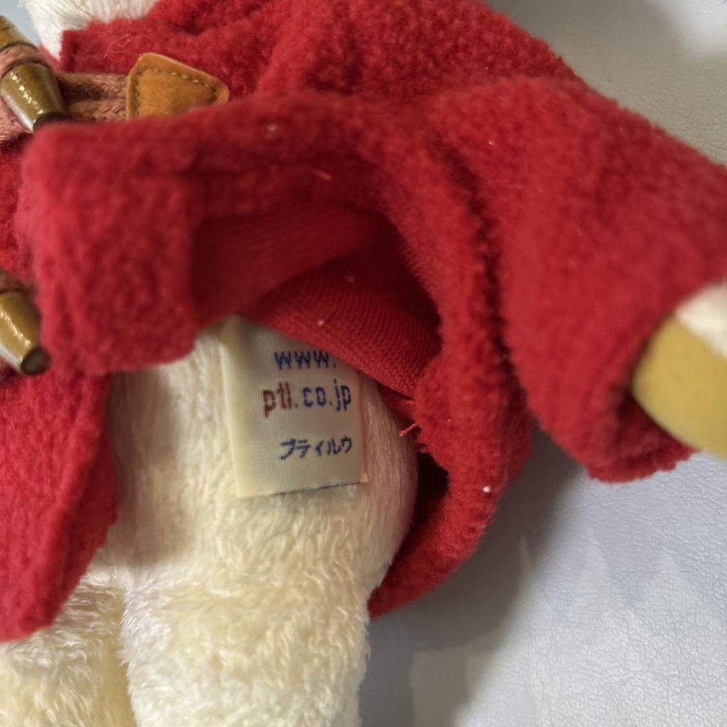 [USED] Petit Lou Teddy Bear Plush Toy with Red Duffle Coat