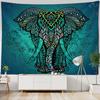 Retro patterned tapestry, fantasy elephant wall hanging aesthetics, room art decoration, Bohemian mandala home wall decoration