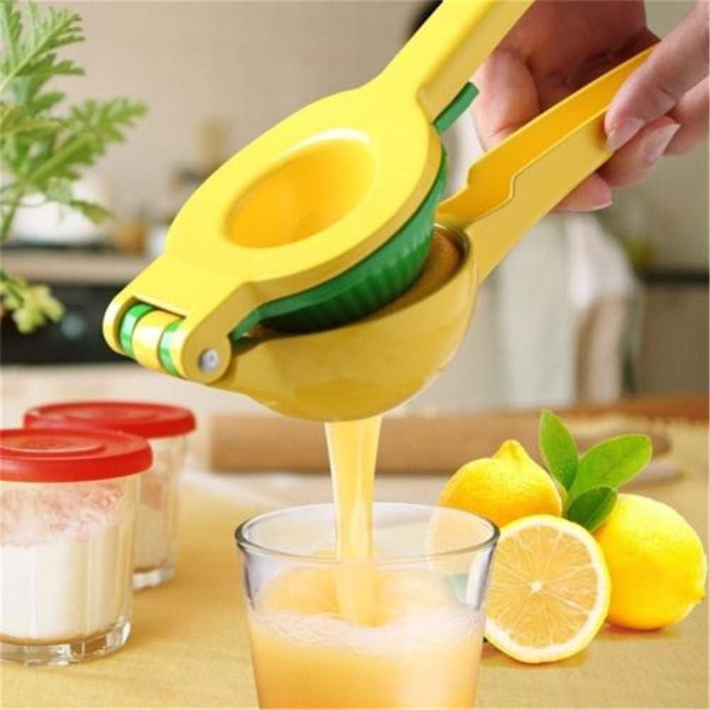 Manual Lemon Squeezer - Hand Juicer Fresh Citrus Juicer Aluminum Acid Orange Juicer Fruit Juicer Juicing Machine Hand Moving - Yellow