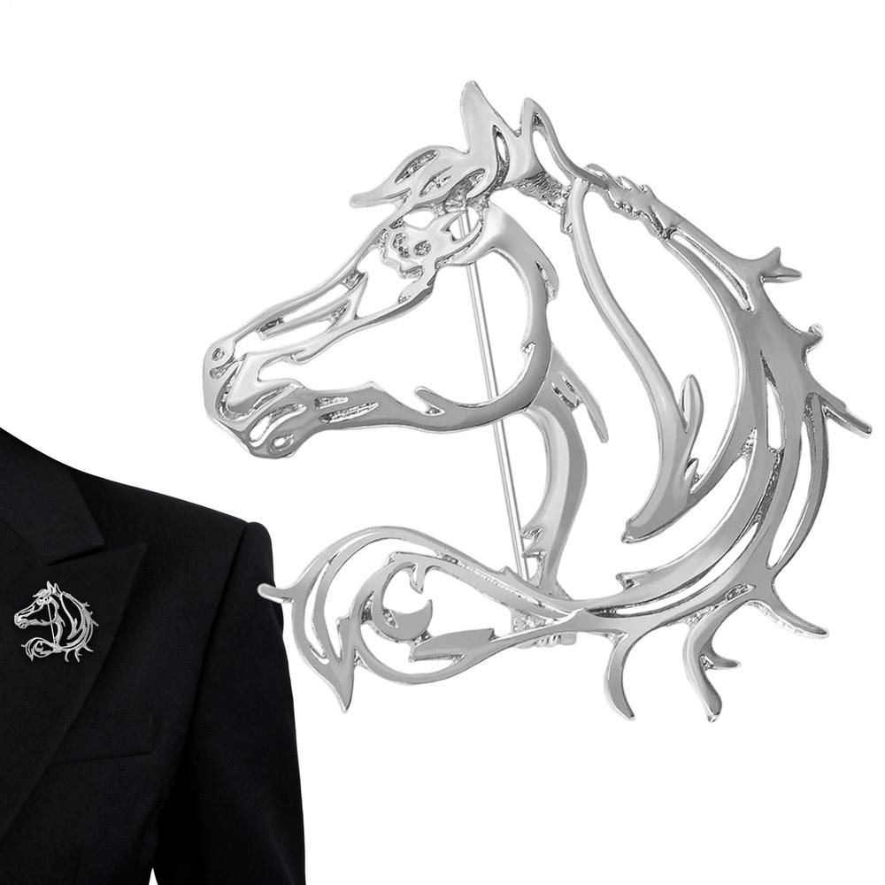 Handmade Horse Brooch Pin Animal Lapel Pin Costume Accessories  Elegant Gift for Women Men, Banquet Party Jacket Scarf