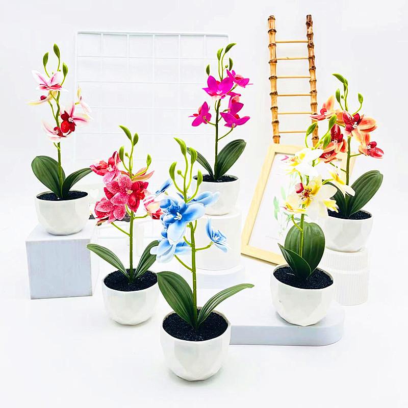 Simulated Phalaenopsis Potted Artificial Artificial Flower For Indoor Outdoor Decoration And Photography Use