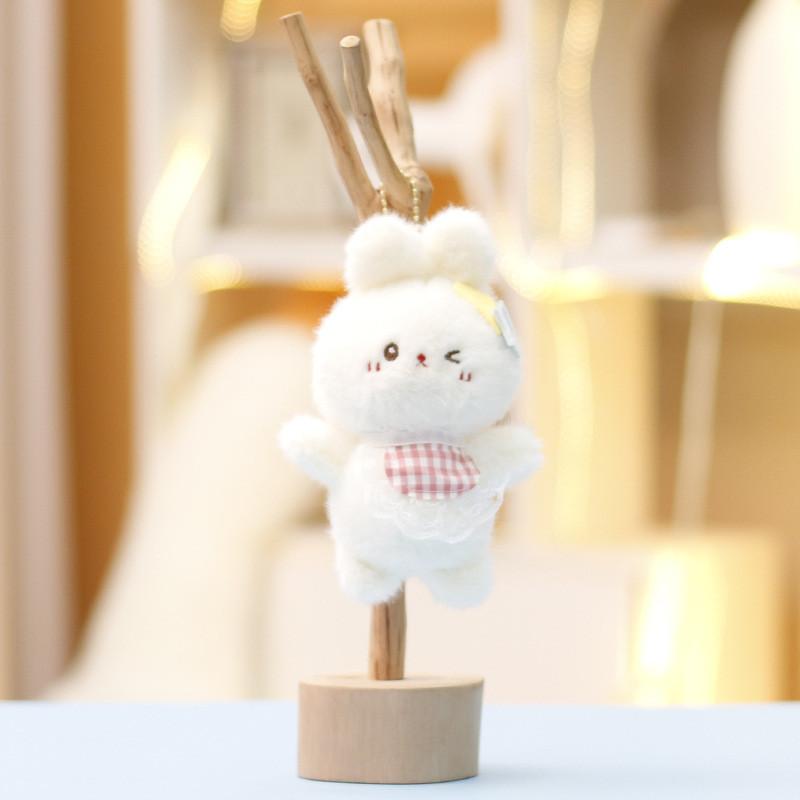 Star Bear Rabbit Plush Toys Keychain Super Soft Short Pile Children Pendant