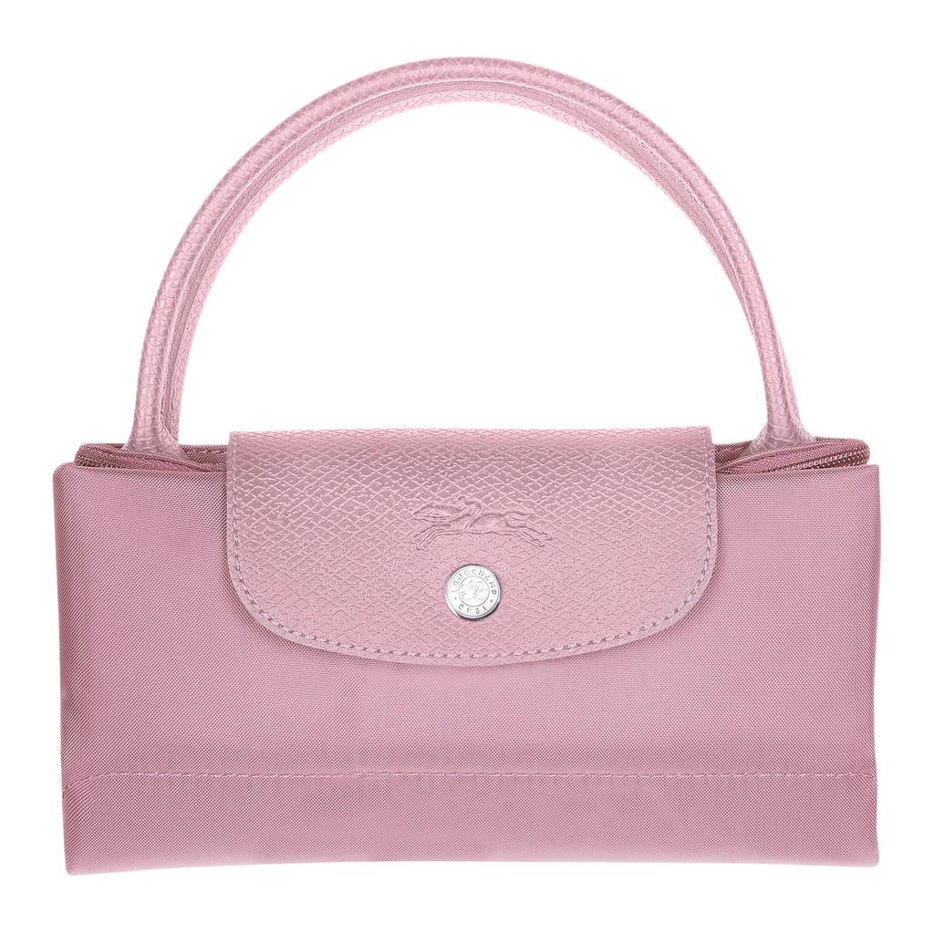Longchamp Borsa Tote Le Pliage Green con Ferramenta in Metallo Argentato in Pelle Piccola Rosa da Donna 1621919P75