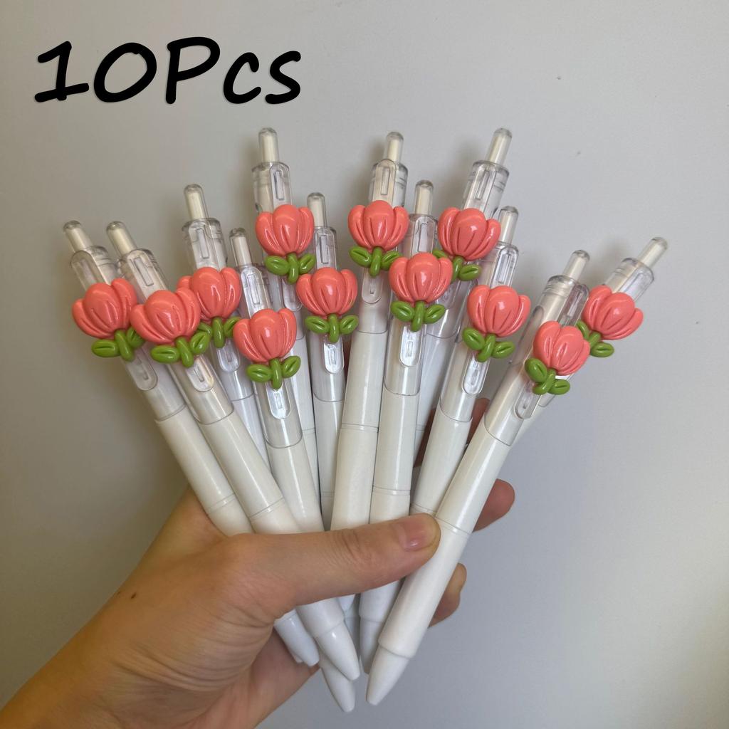 10Pcs Creative Kawaii Cute Neutral Pen Fashion Quick-Drying Pen Office Accessories School Supplies Aesthetic Pens Ballpoint Pen