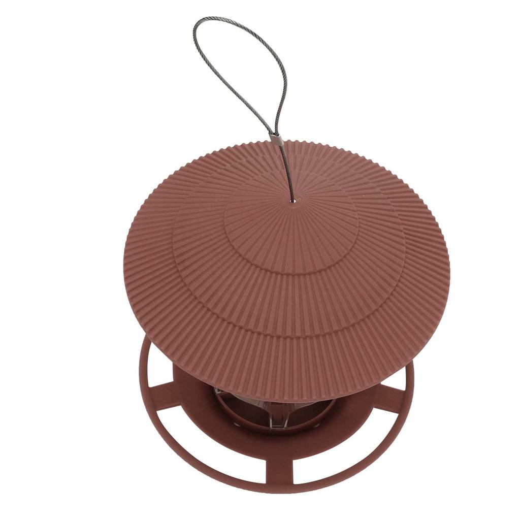 Bird Feeder Roof Hanging Bird Feeder Feeding Tool for Garden Yard Outdoor DecorationBrown