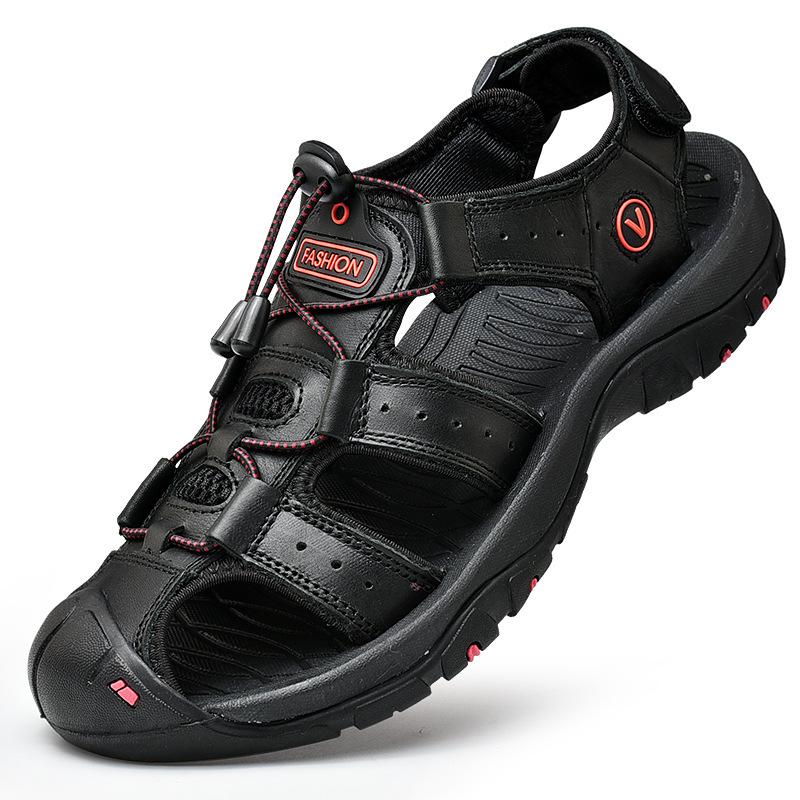 Korean Style Men's Breathable Outdoor Sports Sandals - Trendy Summer Closed-Toe Beach Shoes for Teenagers