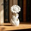Mini White Flower Decor 3D Printed Sunflower Ornament Nordic Style Matte Desk Decor Artistic Sculpture Aesthetic Table Shelf Decoration Minimalist