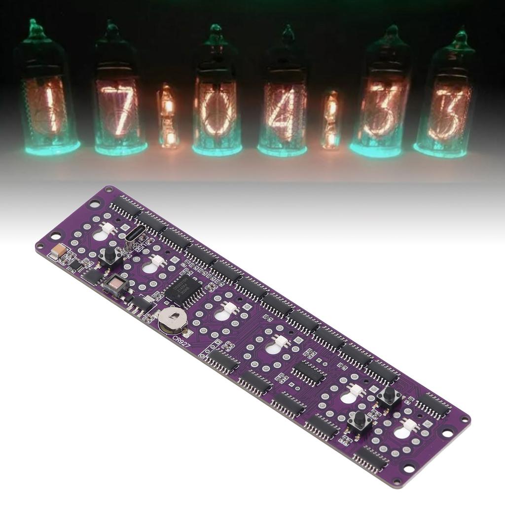 Vintage Nixie Clock Module 12Celsius24 Hour ing Sleep Mode Multiple Color ing Accurate Timekeeping