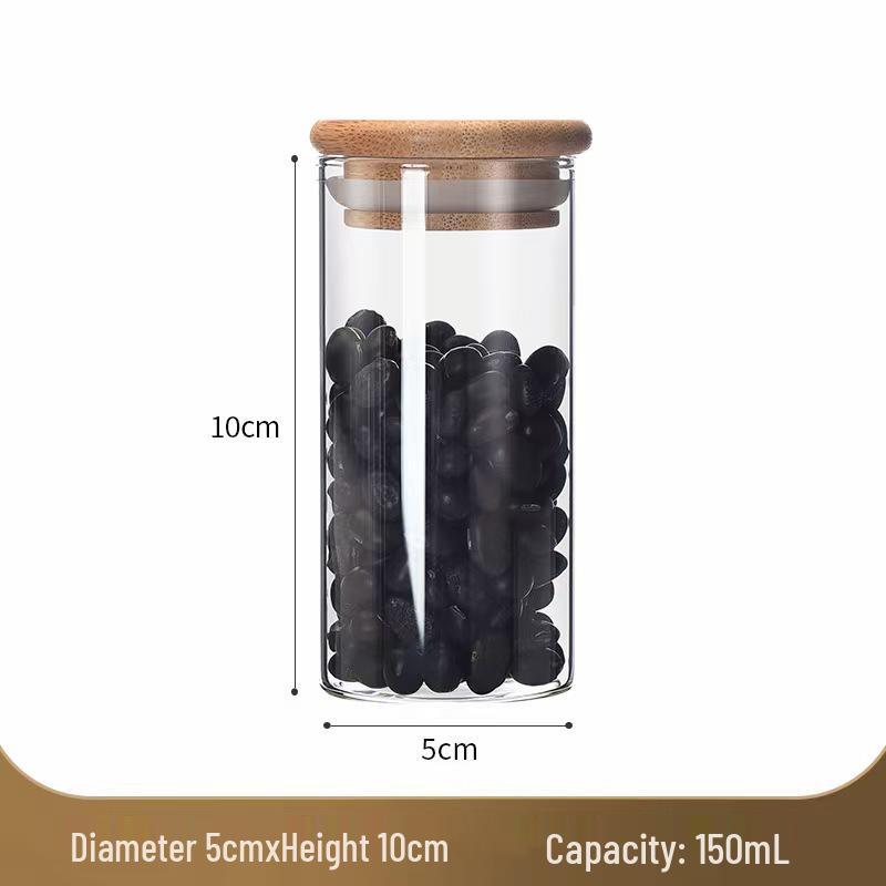 Borosilicate Glass Storage Jar with Bamboo Lid for Cereals, Grains, and Coffee Beans