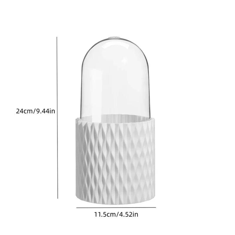 

1 шт. вращающаяся коробка для хранения кистей для макияжа портативный многофункциональный пыленепроницаемый настольный органайзер держатель для губной помады и теней для косметики