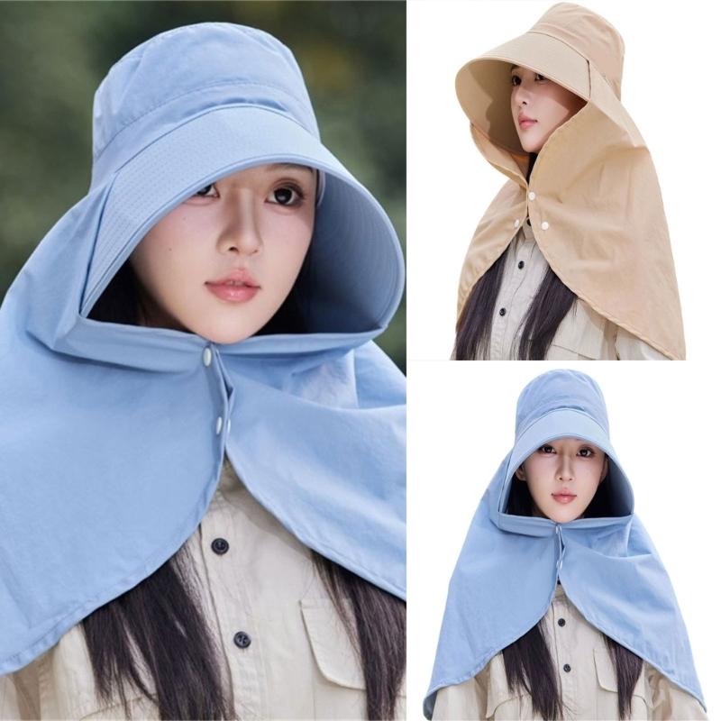 Wide Brimmed Sun Hat For Women Lady Adjustable Breathable Fabric Sun Protection Outdoor Fishing Hat Beach Travel