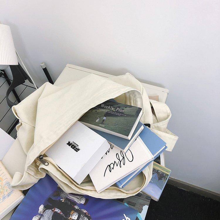 Fashion Versatile Messenger Bag Women's Large Capacity Retro Canvas Bag Students' Bag Simplicity Tote Bag