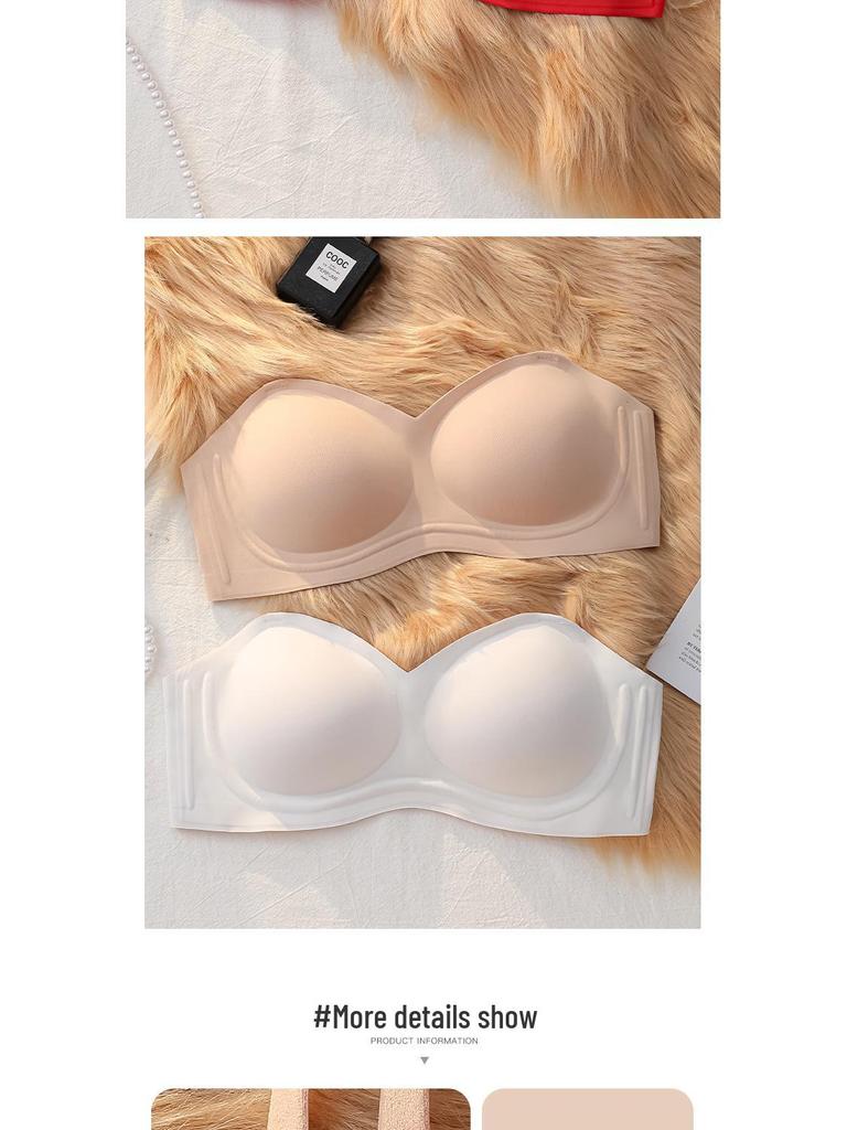 Anti-Slip Strapless Push-Up Bra for Small Chests with Invisible Support and Seamless Design