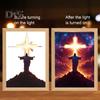 LED İsa Tablosu Gece Lambası Kısılabilir Renk Sıcaklığı Ayarlanabilir Dekoratif Aydınlatmalı 4D LED Tablo Başucu Lambası