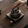 Hemp Rope Handle Dried Wood Loop-Handled Teapot Japanese Gilding Iron Glaze Teapot Small Size Teapot Tea Maker Tea Kettle