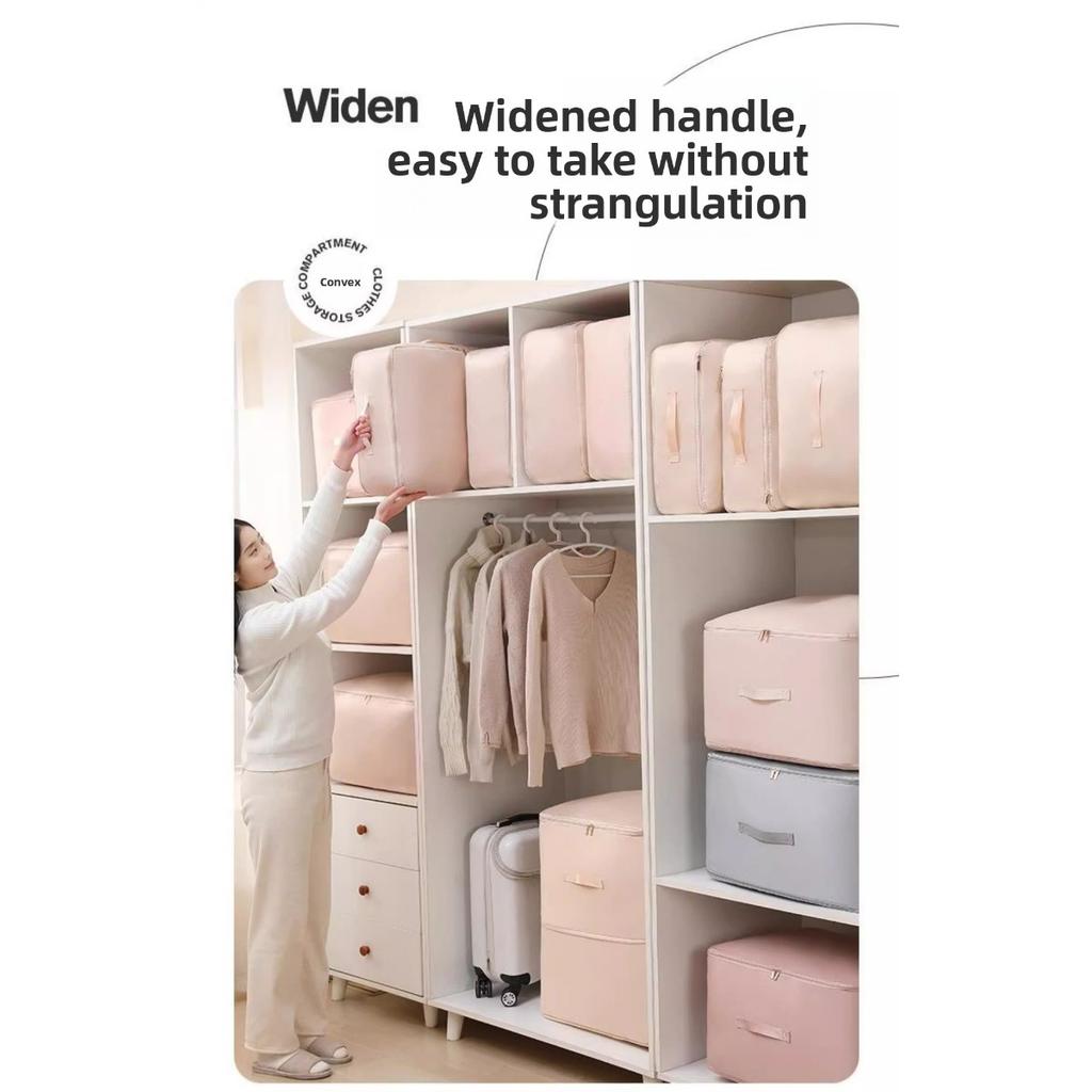 Space Saving Self Compressing Storage Bag - Large Capacity Durable Storage Bag, Dustproof Polyester Material Double Zipper Design, Linen Storage Bag